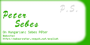 peter sebes business card